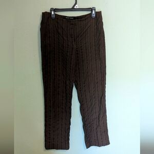 Anne Klein Brown Striped Wool Dress Pants | size 10